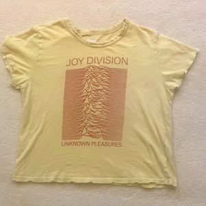 Joy Division size s/m Light Yellow pre distressed t shirt